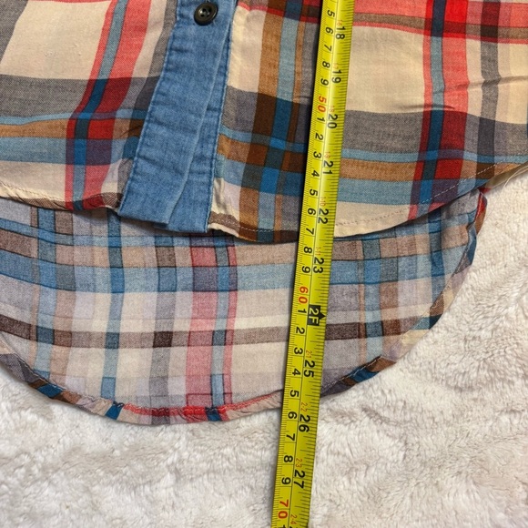 Roommates Top Small Multicolor Plaid Button-Down Shirt Sleeveless Blue Red White - Picture 13 of 13